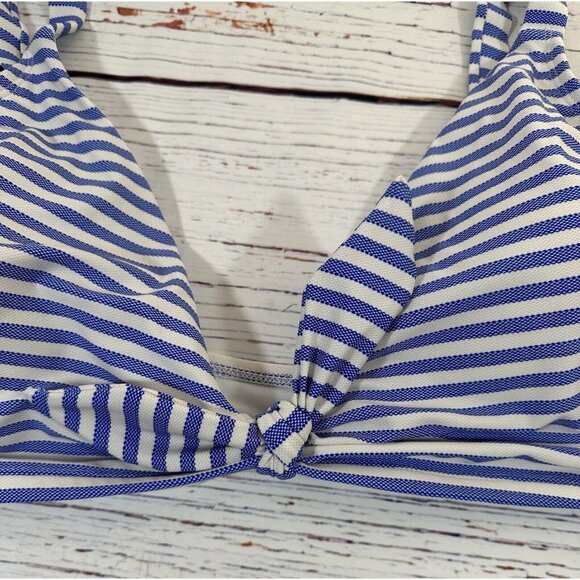 NEW Time and Tru Bikini Womens Plus Size 3X Swim Top & Bottoms Set Blue Stripes - Picture 4 of 16